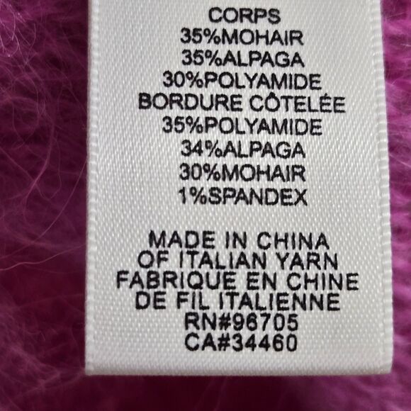 Rebecca Taylor Cardigan Sweater Size XS/S Oversized Pink Brushed Finish Mohair - Picture 8 of 10